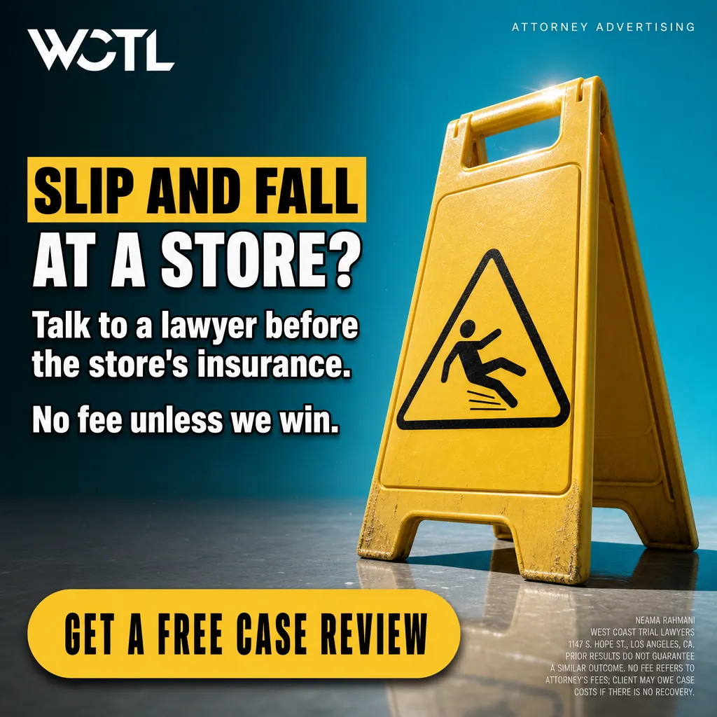Top performing slip-and-fall ad creative, West Coast Trial Lawyers